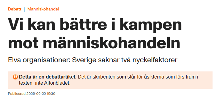 Vi kan bättre i kampen mot människohandeln